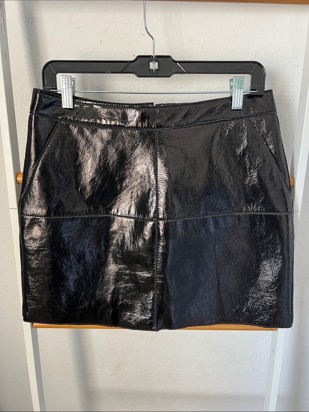 P.A.R.O.S.H. Lamb skin patent leather Marilyn mini skirt size medium NWT